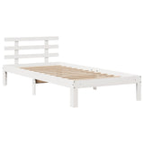 Bed Frame with Headboard without Mattress White 75x190 cm Small Single 3306097