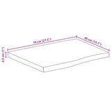Table Top 70x40x2.5 cm Live Edge Solid Wood Mango 370705