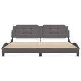 Bed Frame without Mattress "Zadar" Grey 200x200 cm Faux Leather 3208208
