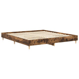 Bed Frame Smoked Oak Engineered wood Double Sturdy Bed Frame 3329034