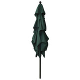 313837 3-Tier Garden Parasol with Aluminium Pole Green 2,5x2,5 m