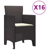 Garden Dining Set with Cushions with Cushion 17 pcs Brown PP 3378661