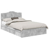 Storage Bed Concrete Grey 135 x 190 cm Engineered Wood 3413106