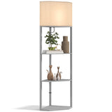 Corner Floor Lamp with Shelves, Tall Standing Lamps for Living Room, with Pull Chain Switch Bulb not T3398P342305