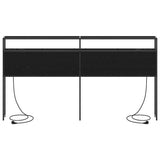 Storage Headboard with Shelf Black oak 200 cm Engineered wood 859770