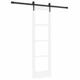 Sliding Door White 61 x 198.5 cm Solid Pine Wood and Glass 3332322