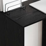 Desk with Shelf Black Oak 78.5 x 37 x 154.5 cm Engineered Wood 869339