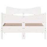 Bed Frame without Mattress White 120x190 cm Small Double Solid Wood Pine 3216400