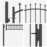 Fence Gate with Spikes EMMEN 170 x 100 cm Powder-coated steel 42009020