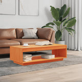 ZNTS Coffee Table Wax Brown 110x50x33.5 cm Solid Wood Pine 844135