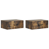 Wall-Mounted Bedside Cabinet 2 pcs Smoked Oak 49 x 34.5 x 20 cm 898626