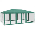 Party Tent with 10 Mesh Sidewalls Green 6x4 m HDPE 4010068