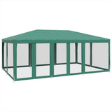 Party Tent with 10 Mesh Sidewalls Green 6x4 m HDPE 4010068