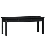 ZNTS Garden Bench Black 109x44x45 cm Solid Wood Pine 824008