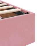 Storage Bed with Mattress with Storage Pink 120 x 200 cm Velvet 3370093
