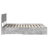 Bed Frame Concrete Grey 140 x 190 cm Engineered Wood 3410898