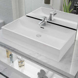 142348 Basin with Faucet Hole Ceramic White 76x42,5x14,5 cm