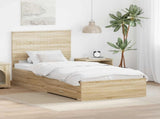 Bed Frame with Headboard Sonoma Oak 90 x 190 cm Engineered Wood 3411361