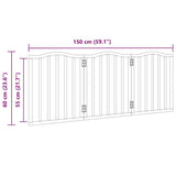 Dog Gate Foldable 3 Panels White 150 cm Poplar Wood 352212