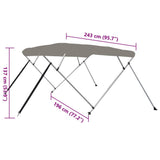 4-bow Bimini Top Grey 243x196x137 cm 94807
