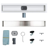 Shower Drain 2-in-1 with 360&deg Siphon Silver 54 x 11 x 9.5 cm 42015961