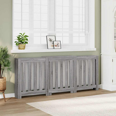 Radiator Cover Grey Sonoma 205x21.5x83.5 cm Engineered Wood 852767