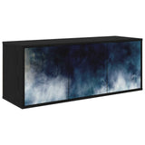 Wall-mounted TV Cabinet RAALTE 102 x 33 x 40 cm Black Oak 8007156