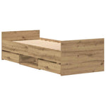 Bed Frame with Drawer Artisan oak 75 x 190 cm Engineered wood 3329307
