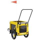 Pet Bike Trailer Yellow and Black Oxford Fabric and Iron 93945