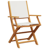 Bistro Set Cream White Solid Acacia Wood 2-Seater Foldable 3281808
