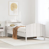 Bed Frame without Mattress White 75x190 cm Small Single Solid Wood Pine 3306250