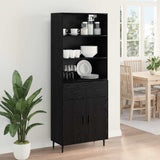 Highboard with Drawer Black Oak 69.5 x 34 x 180 cm 3416120