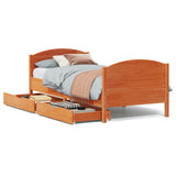 Bed Frame without Mattress Wax Brown 75x190 cm Small Single Solid Wood Pine 3301814