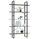 5-Tier Book Cabinet Concrete Grey 100x30x175 cm Engineered Wood 3082002