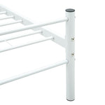 ZNTS 284694 Bed Frame without Mattress White Metal 120x200 cm
