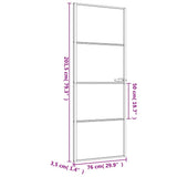 Interior Door Slim Black 76x201.5 cm Tempered Glass and Aluminium 155116