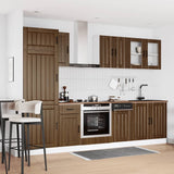 ZNTS 8 Piece Kitchen Cabinet Set Kalmar Brown Oak Engineered Wood 3314808