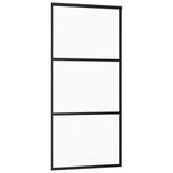 Sliding Door ESG Glass and Aluminium 90x205 cm Black 151009