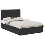 Storage Bed with Headboard Black 120 x 200 cm Engineered Wood 3412701