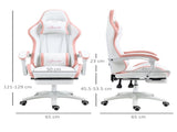 Computer Gaming Chair, PU Leather Desk Chair with Footrest, Swivel Task Chair with 135&deg Reclining T3398P342380