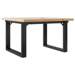 ZNTS Coffee Table O-Frame 70x70x40.5 cm Solid Wood Pine and Steel 3282727