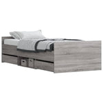 ZNTS Bed Frame without Mattress Grey Sonoma 90x200 cm 3203808