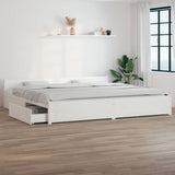 Bed Frame without Mattress with Drawers White 200x200 cm 3103580