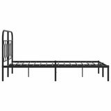 Metal Bed Frame without Mattress with Headboard Black 120x200cm 377115