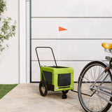 Pet Bike Trailer Green and Black Oxford Fabric and Iron 93934