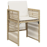 Garden Dining Set 9 pcs Beige Powder-Coated Steel 3380664