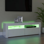 TV Cabinet with LED Lights High Gloss White 120x35x40 cm 804316
