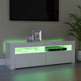 TV Cabinet with LED Lights High Gloss White 120x35x40 cm 804316