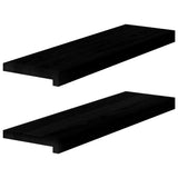 Window Sills 2 pcs Brown Black 70x20x2 cm Solid Wood Oak 4009173
