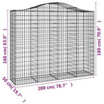 Arched Gabion Baskets 10 pcs 200x50x160/180 cm Galvanised Iron 3145711